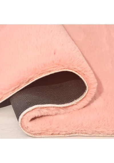 Nistanbul Nis-025 Desen 4 Rose Peluş Halısı - Kaymaz Taban