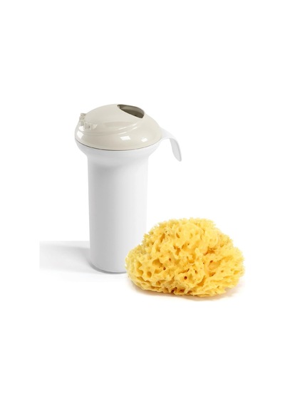 Okbaby Bebek Banyo Seti Splash Bebek Duşu K. Beyaz & Doğal Banyo Süngeri No:12 Orta
