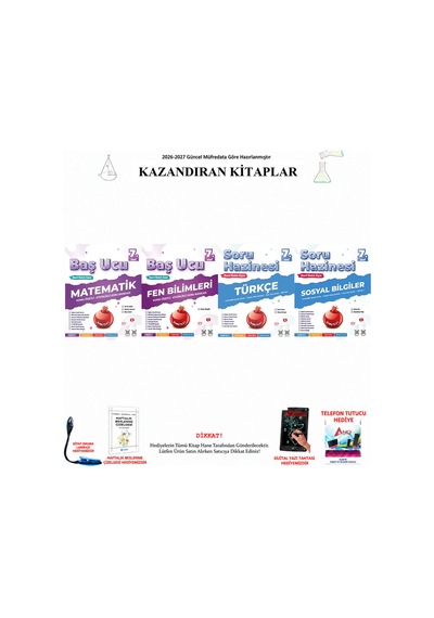Nartest 7. Sınıf Matematik Fen Baş Ucu Ve Türkçe Sosyal Soru Hazinesi 4 Kitap Seti