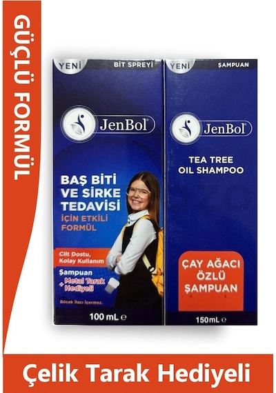 Jenbol Bit Spreyi 100 ML + Şampuan 150 ML + Çelik Tarak