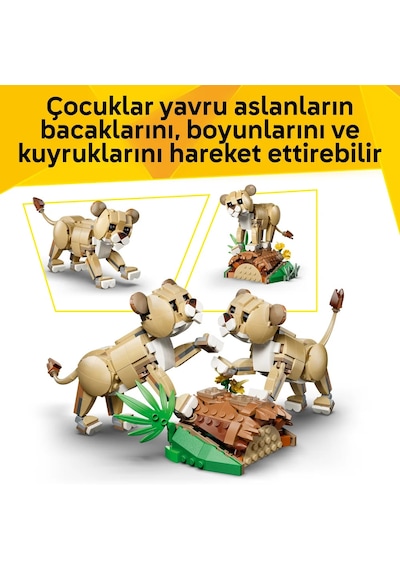 LEGO® Creator 3’ü 1 Arada Vahşi Hayvanlar: Görkemli Aslan 31386 - 9+ Yaş için Figürler İçeren Oyuncak Yapım Seti (839 Parça)