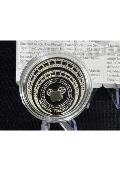 Muhsin Ertuğrul Geleneksel Türk Tiyatrosu Serisi No:6 Gümüş Hatıra Sikkesi Darphane, 925 Ayar, Proof