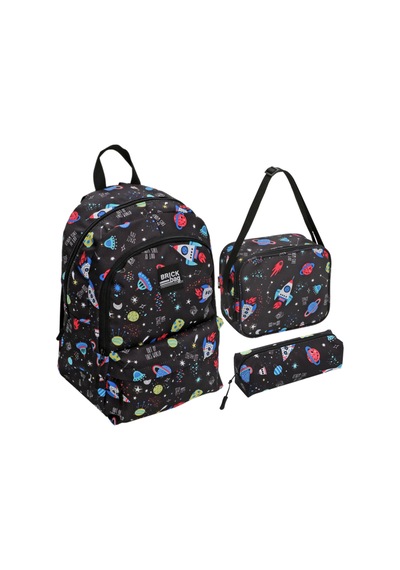 Brick Bag Okul Çantası 3'lü Set 8'li Avantaj Paketi Mıchu Mavi Set