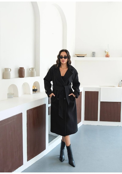 Zeynep Öykü Style Kadın Oversize Kaşe Kaban
