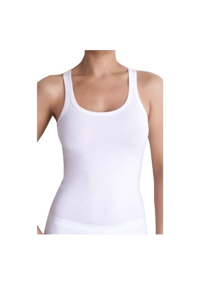 The Don Organic Blended Bayan Singlet - Ince Kenarlı Atlet Beyaz