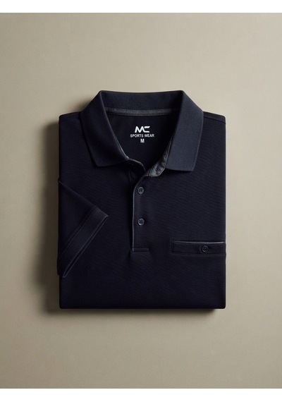 Maccali Erkek Lacivert Düğmeli Cepli Polo Yaka Tişört