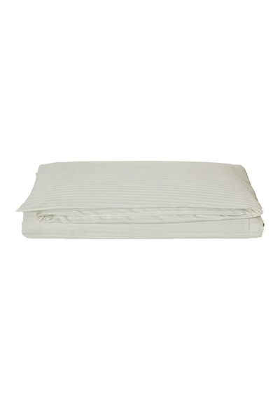 Komfort Home Battal Boy Çizgili Pamuk Saten Nevresim / Krem