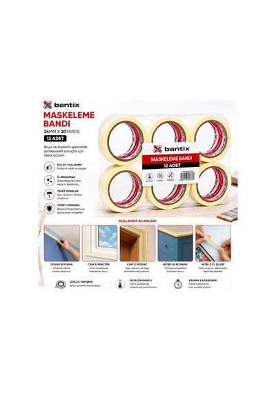Meg 24mm X 20 Yards Maskeleme Bandı- 12'li Paket