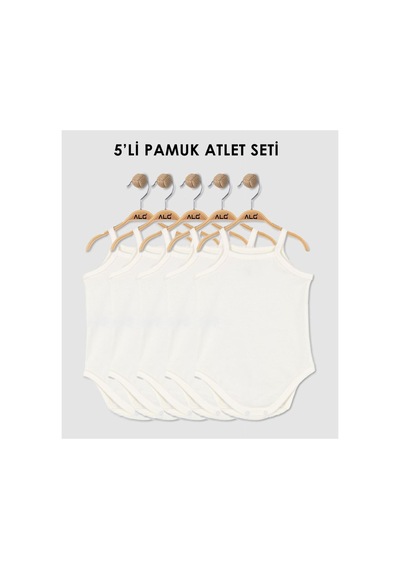 Alglıfe Kız Bebek Askılı Atlet Çıt Çıtlı - Beyaz %100 Pamuk