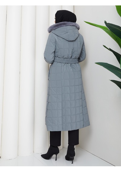Eslemnur Nova Kumaş Şişme Mont 115cm Füme
