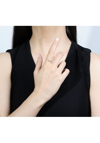 Diamond Line - Gülaylar - Sarı Altın 14 Ayar Trend Yüzük (528823520)