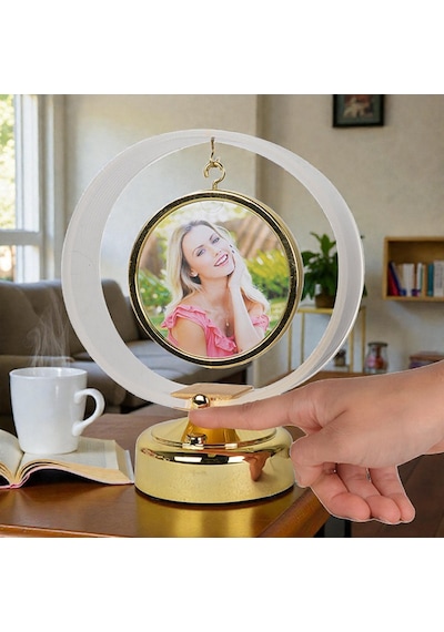 Resimli Anı Çemberi Fotoğraflı Ledli Abajur Kişiye Özel Fotoğraf Baskısı Anlamlı Hediye Gold