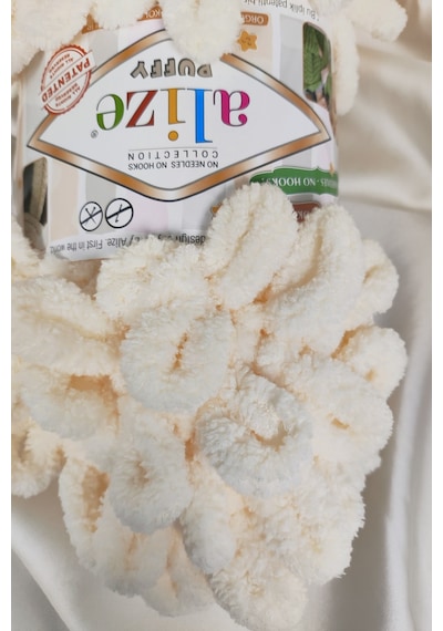 Puffy Krem El Örgü İpi 100gr. 9mt. 5'li Paket - Renk: 1