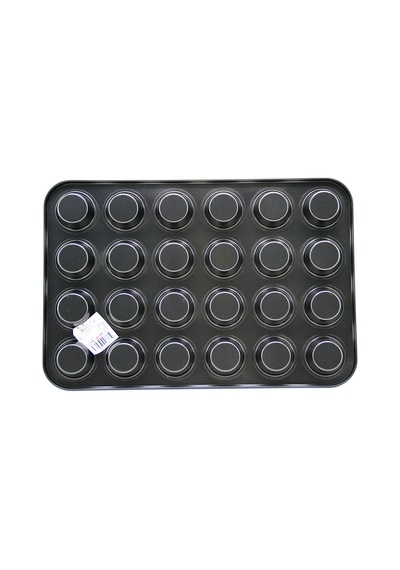 Muffin Kek Kalıbı 24 Bölmeli Siyah Metal Diğer