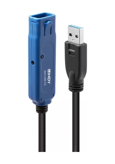 Lindy Lın-43361 20 Mt Usb 3.0 To Usb 3.0 Erkek-dişi Active Pro Usb Uzatma Kablosu