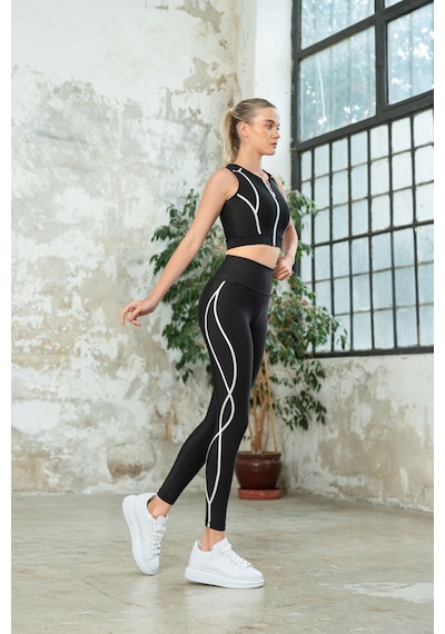 Dar Kesim Spor Toparlayıcı Vanves Fitness Tayt Siyah Renk 001