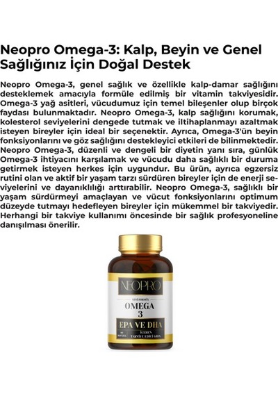 Neopro Collagen- Omega 3 - Balık Yağı Vitamini - 60 Softgel