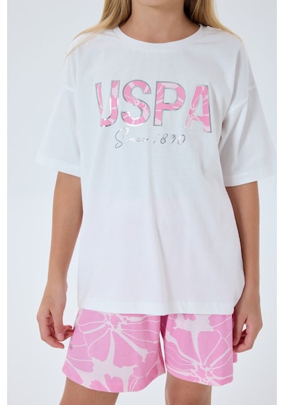 U.s. Polo Assn. Kız Çocuk Pembe Şort Takım Pembe