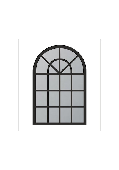 Dekoratif Hint Penceresi Aynalı Pleksi Dekoratif Oval Ahşap Çerçeve 80x60 Cm