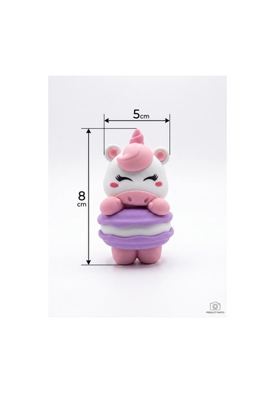 Unicorn Makaron Figürlü Silgi - Mor Makaronlu Sevimli 3d Çocuk Kırtasiye Ve Okul Silgisi