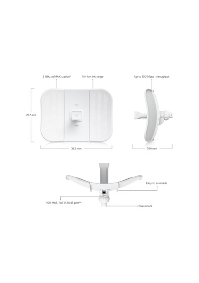 Ubnt Ubıquıtı Lbe-m5-23 5ghz 23dbı 20km Ptp/ptmp Dış Ortam Access Poınt Adaptörlü