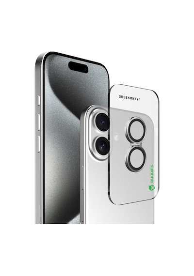 Buddıes Apple Uyumlu iPhone 16 / 16 Plus Kamera Lens Koruyucu Sılver Gümüş