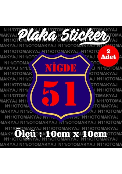 51 Niğde İl Şehir Plaka Sticker Futbol Spor Kulüb