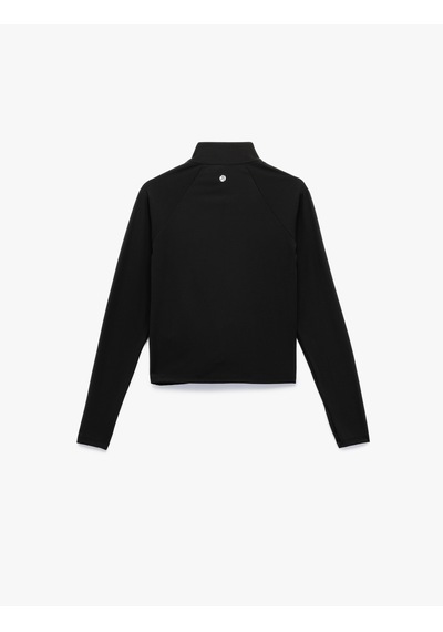Koton Slim Fit Dik Yaka Uzun Kollu Fermuarlı Spor Sweatshirt Siyah 6wak10035nk Siyah