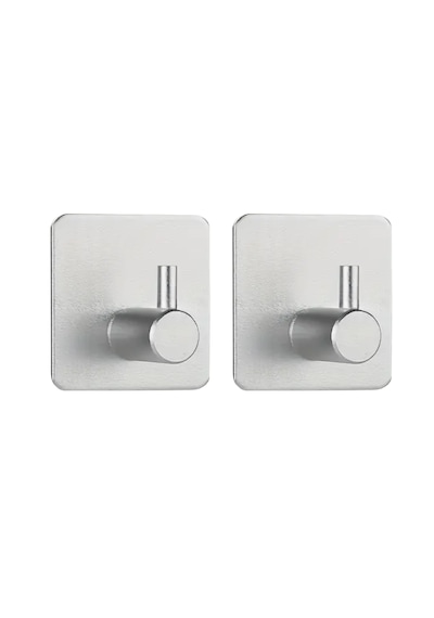 Yapışkanlı Metal Banyo Eşya Askılığı Al4619 2 Adet Gümüş