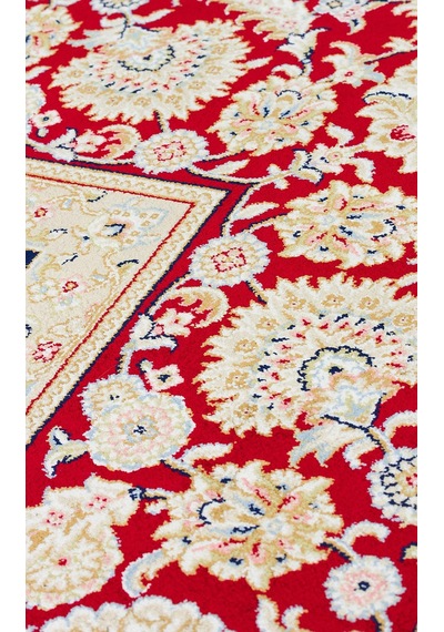 Eko Halı Isfahan Isf 03 Cream Red Klasik Desenli Yüksek Kalite Sık Dokuma Makine Halısı