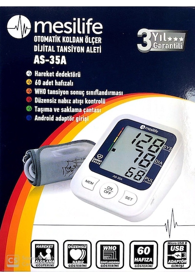 Otomatik Koldan Ölçer Dijital Tansiyon Aleti - As-35a