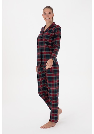U.S. Polo Assn. Kadın Kırmızı Yılbaşı Temalı Pijama Takımı 50318817-VR030