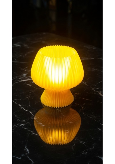 Akordeon Tasarım Masa Lambası - 3d Pleated Doku Dekoratif Gece Lambası Modern Ev Hediyesi Aydınlatma Sarı
