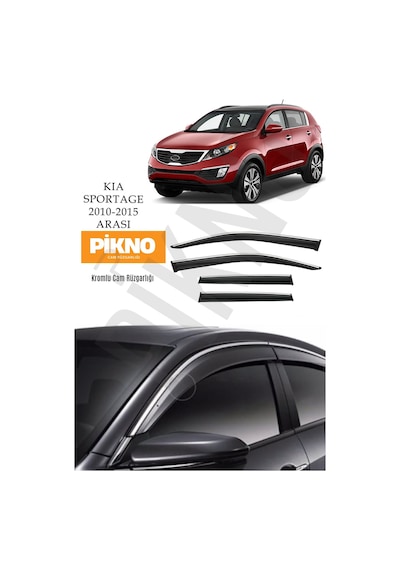 Kia Sportage 2010-2015 Arası Kromlu Cam Rüzgarlığı 4'lü Set A+ Plus