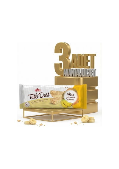 Afia Tatlı Dost Muz Kremalı Gofret 3x140 Gr