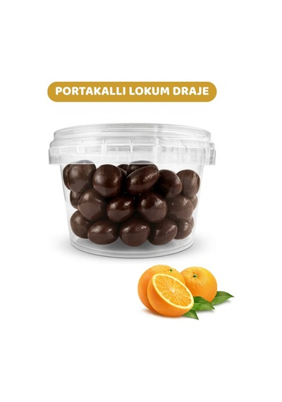 Lokumani Bitter Çikolata Kaplı Portakal Aromalı Lokum Draje 150 Gr 20'li Paket