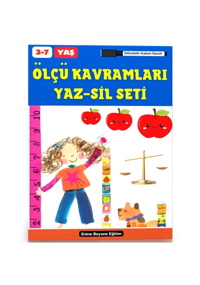 Okul Öncesi Ölçü Kavramları Yaz-sil Seti 3-7 Yaş
