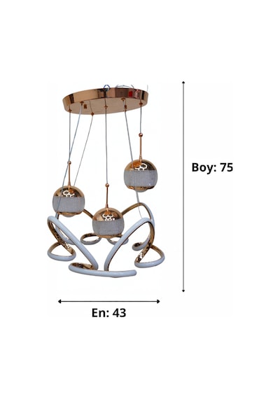 Kelebek 4 Lü Büyük Modern Ledli Avize 3 Renk Power Ledli Gold Kaplama Kumandalı Yatak Odası Salon Mutfak