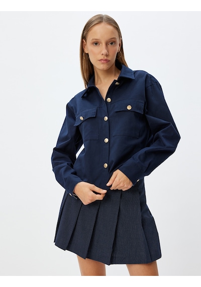 Koton Gabardin Gömlek Klasik Yaka Uzun Kollu Cep Detaylı Düğmeli Lacivert 5wal60111ıw Lacivert Koton Gabardin Gömlek Klasik Yaka Uzun Kollu Cep Detaylı Düğmeli Lacivert 5wal60111ıw Lacivert