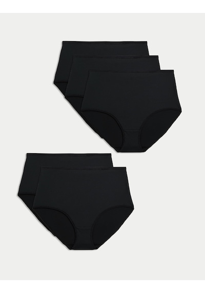 Marks & Spencer 5'li Dikişsiz Full Brief Külot Seti T61004104 Siyah