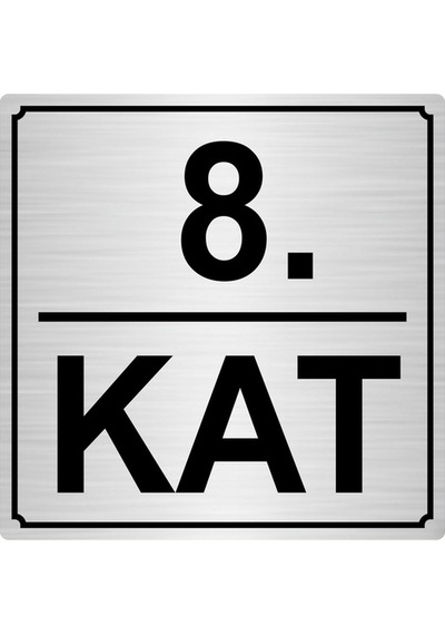 8.Kat 15Cmx15Cm Metal Yönlendirme Levhası Gümüş Renk Metal