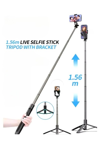 Hepu Hp-t08 Tripod Selfie Stick 150 Cm Uzayan Bluetooth Kumandalı