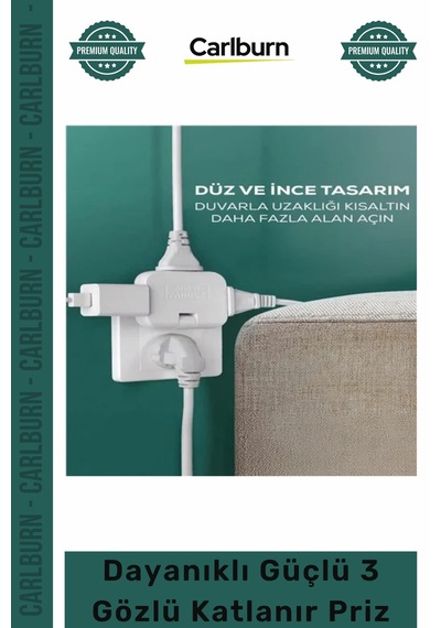 3lüpriz Şık Modern Tasarım Çoklu Elektrik Ünitesi Dayanıklı Pratik Güçlü 3 Gözlü Katlanır Priz
