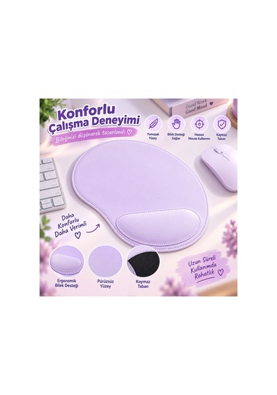Mouse Pad Bilek Destekli Lila - 921869838