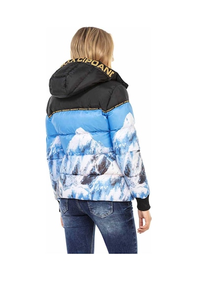 Cipo & Baxx Wm119 Baskılı Şişme Mont Blue Mavi