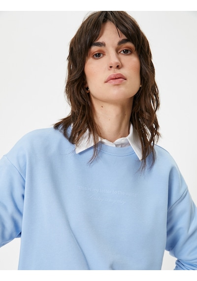 Koton Oversize Sweatshirt Bisiklet Yaka Baskı Detaylı Mavi 4sak10268ek Mavi Koton Oversize Sweatshirt Bisiklet Yaka Baskı Detaylı Mavi 4sak10268ek Mavi