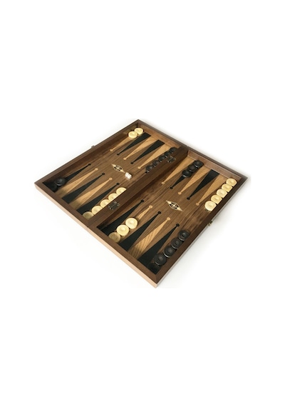 Helena Wood Art Eko El Yapımı Ahşap Tavla Ceviz Damasız