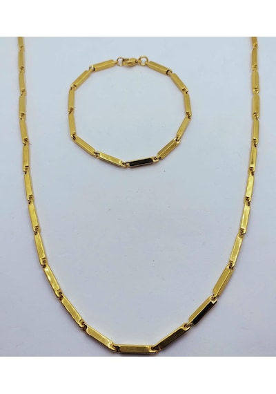 Çelik Kolye Bileklik 3Mm Altın