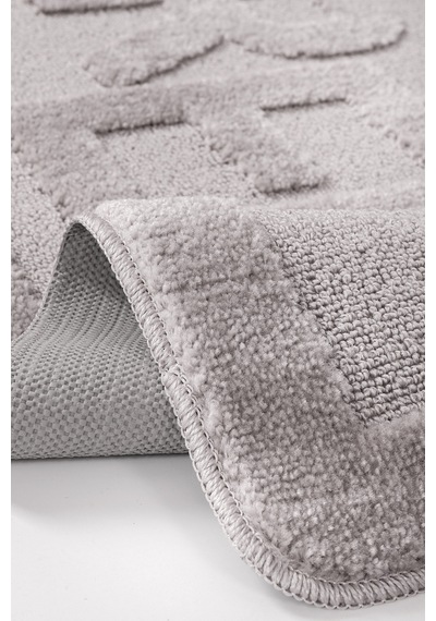Doğal Kaymaz Taban Banyo Paspas Uzun Ömürlü Yumuşak Dokulu Su Emici Yıkanabilir Relax 60x100 Gri