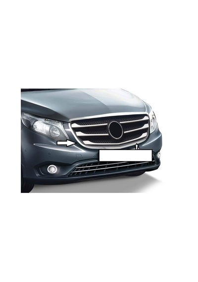 Mercedes Vito/w447 Uyumlu Ön Panjur Çerçevesi 2 Parça 2014 Ve Üzeri Paslanmaz Krom